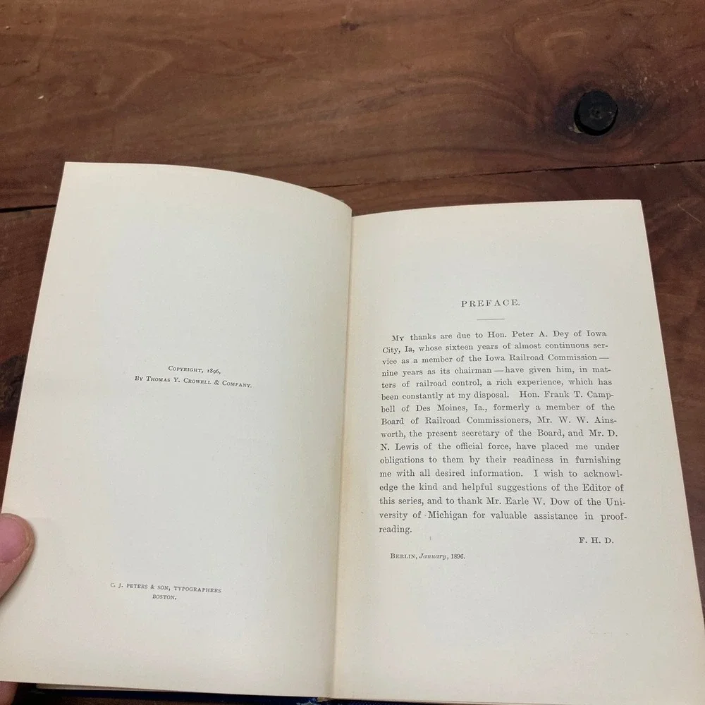 State Railroad Control F.H. Dixon 1906 Economics History Signed Inscribed